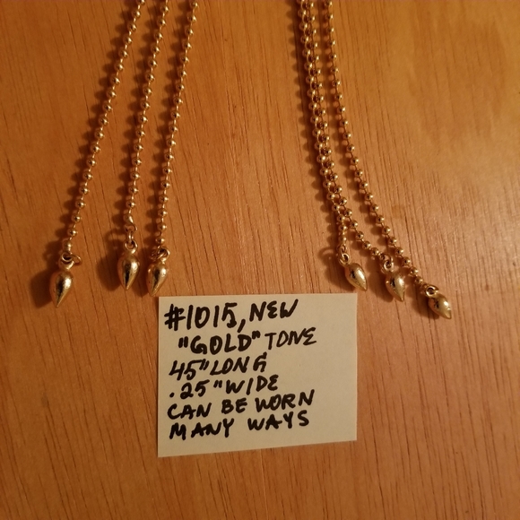 ✅1015 NWOT RARE Gold Tone Metal Beads  45" Necklace - Picture 11 of 15